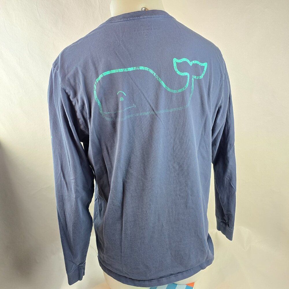 Vineyard Vines T Shirt Mens Medium Blue Whale Graphic Pocket Tee Preppy Casual 1